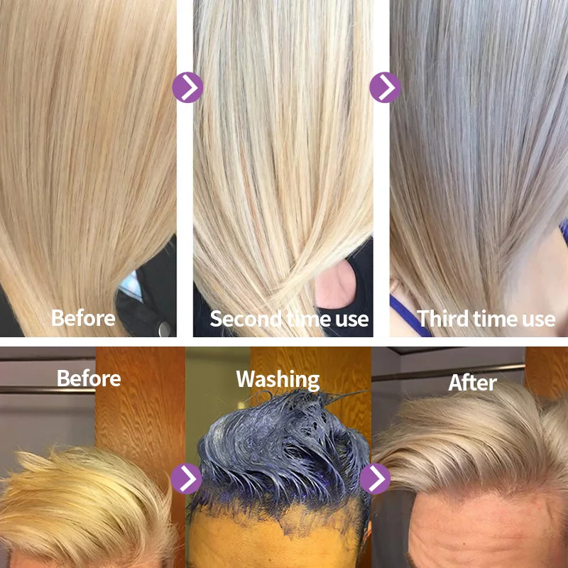 Tanie Bez żółtego blond szampon do włosów Ulta Beauty Brass Off transformacja fioletowy szampon nawilżający srebrny kolor włosów farbowany zabieg