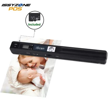 

ISSYZ0NEPOS 16GB Micro SD Card Portable Handheld Document Scanner Mini Pen Scanner for Document and Image A4 Size 900DPI PDF