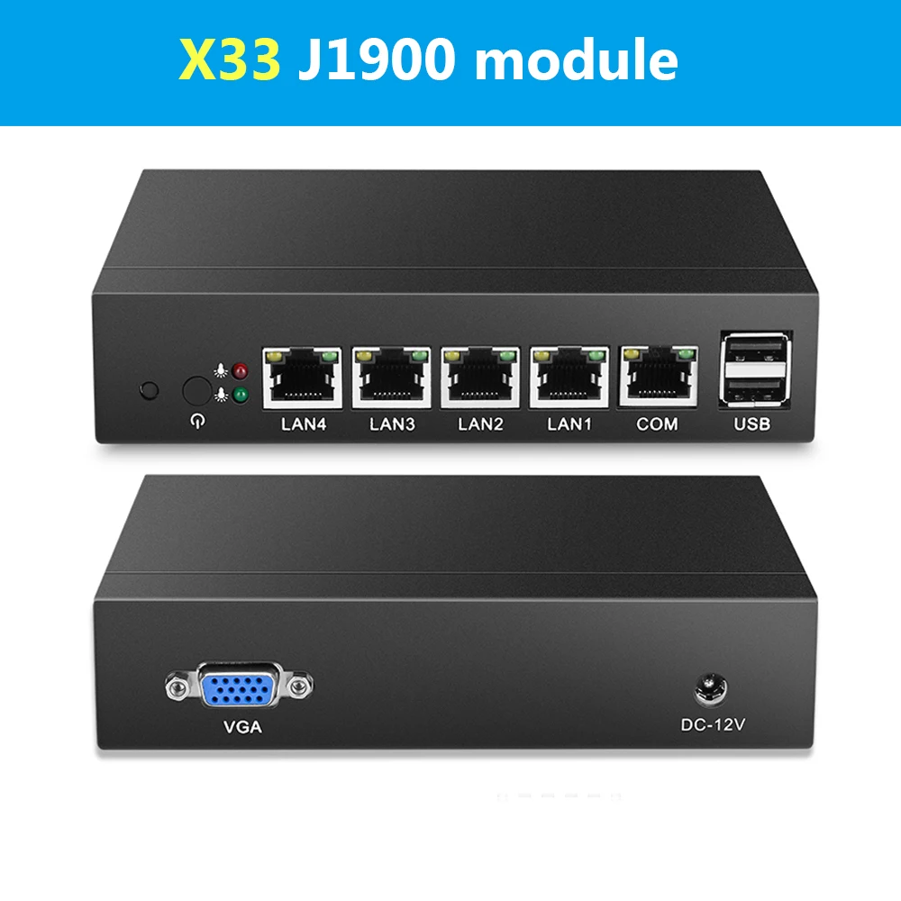 BEBEPC Мини ПК 4 гигабитный Ethernet LAN Celeron J1900 Pfsense Ubuntu Windows 10 брандмауэр маршрутизатор RJ45