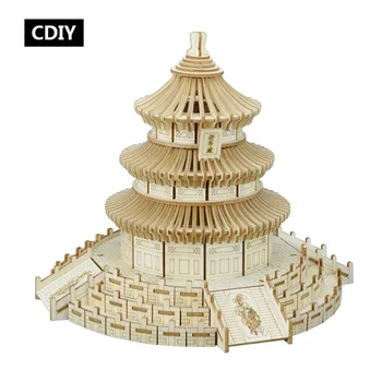 

DIY Chinese Classic Construction Toys 3D Wooden Puzzle Toy Assembly Building Model Woodcraft Kits Gifts for Children Kids
