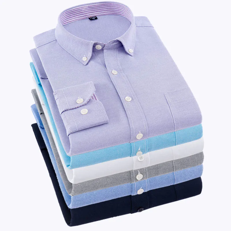 Для мужчин чистый хлопковая рубашка Slim Fit модная одежда с длинными рукавами, повседневные рубашки для работы Для мужчин рубашки Высокое качество Camisas