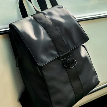 

Men Backpack Adjustable Strap Artificial PU Lightweight Anti Theft Zipper Daily Portable Casual Large Capacity Waterproof Gift