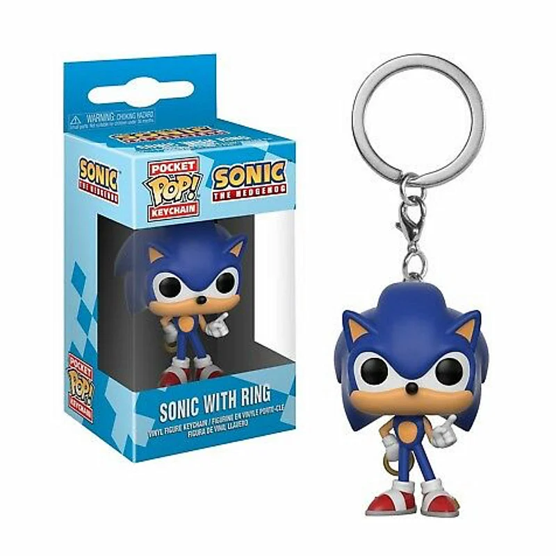 

FUNKO POP Pocket Pop Keychain Sonic With Ring Anime Game Action Figures Collection Model Toys For Children Boy Christmas Gifts