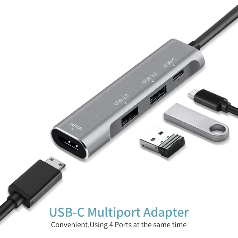 4 в 1 USB C концентратор адаптер с тип-c 4K HDMI USB 3,0 2,0 питания зарядная док-станция