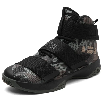 camouflage Новинка, камуфляжная Мужская Баскетбольная обувь, дышащие ударные кроссовки Lebron James, баскетбольные ботинки, женские Сникеры для двоих - Цвет: camouflage