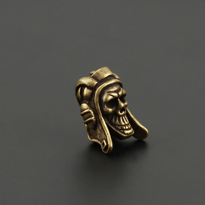 

Brass Skull Head DIY Pendant Paracord Rope Pendants Personalized EDC Knife Beads Camping Accessories