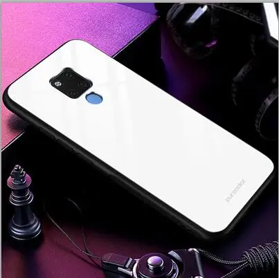 Чехол из закаленного стекла для huawei mate 20X20 x градиентный цвет задняя крышка для huawei mate 20X Мягкие силиконовые чехлы для телефонов mate 20X - Цвет: Белый