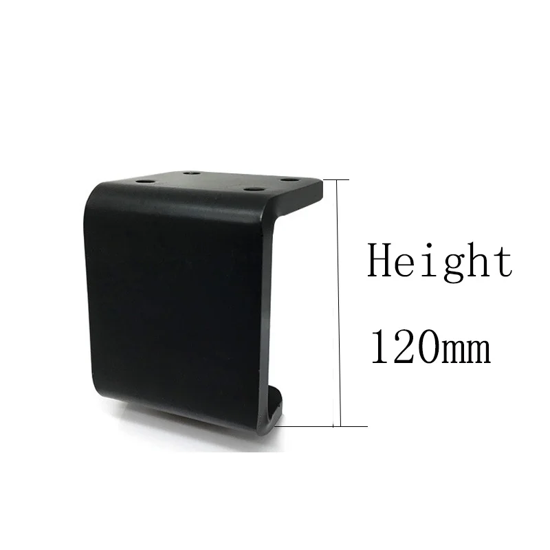 1pc black 12cm Черная Серебристая квадратная металлическая мебельная ножка, фурнитура для ног, подставка для шкафа, кофейный столик кресло, ТВ шкаф, диван-кровать, шкафы - Цвет: 1pc black 12cm