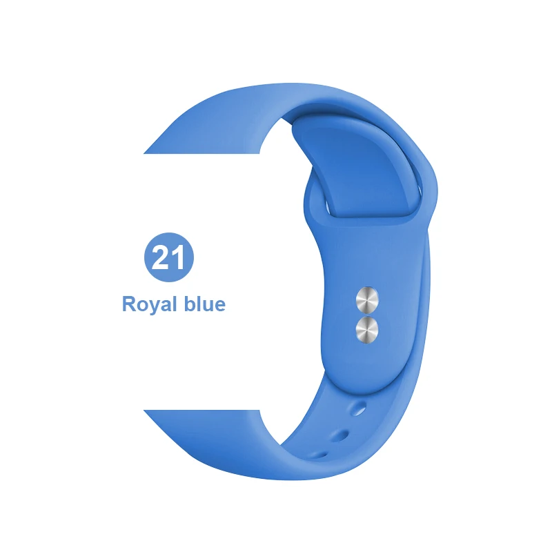 21 Силиконовый спортивный ремешок для часов Apple Watch 5 4 3 2 1 38 мм 42 мм ремешок для часов iwatch 40 мм 44 мм силиконовый браслет - Цвет ремешка: 21