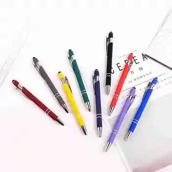 

1PC Creative Gradient Color Aluminum Rod Metal Ballpoint Pen School Supplies Business Neutral Press Ballpoint Pen