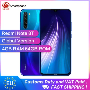 

Global Version Xiaomi Redmi Note 8t 8 T 4GB 64GB Smartphone 48MP Quad Camera 4000mAh 18W QC NFC Snapdragon 665 AIE Mobile Phone
