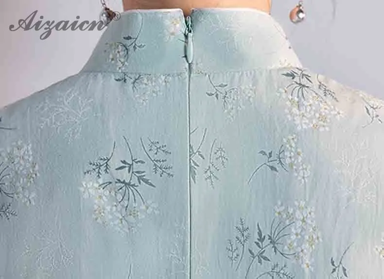 Модные короткие Cheongsam Мини QiPao Chinoise Femme платья для женщин Современный светло зеленый хлопок Qi Pao для традиционное китайское платье