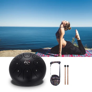 

5.5 Inch Tongue Drum Mini 8-Tone Steel Tongue Drum C Key Hand Pan Drum with Drum Mallets Carry Bag Percussion Instrument