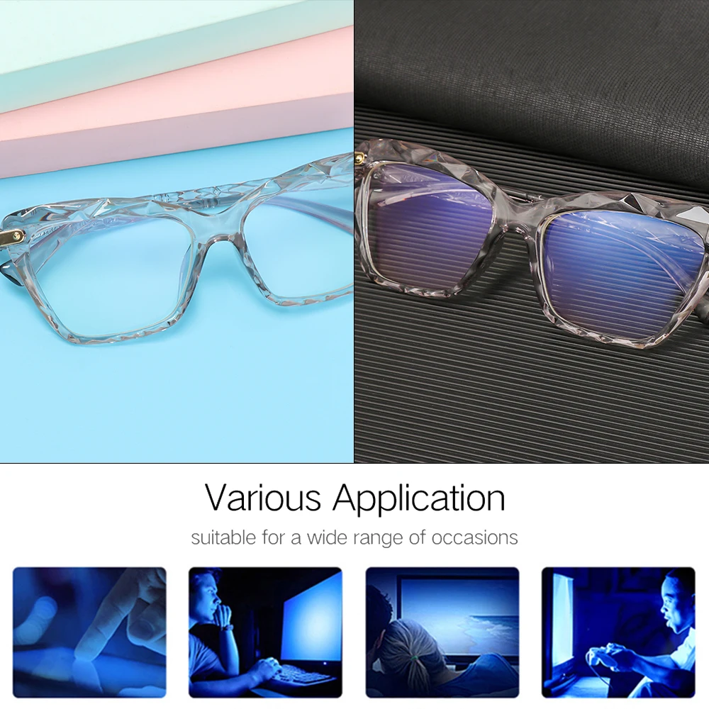 New Hot Oversized Frame Anti Blue Light Cat Eye Eyeglasses Square Women Reading Glasses Trending Design Optical Computer Glasses blue light glasses women