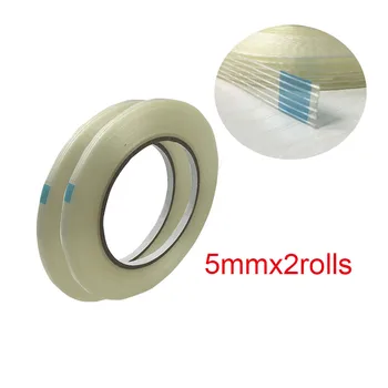 

2PCS 5mm Fiber Tape Strong Binding Tape Refrigerator Air Conditioning Aircraft Model Fixed Transparent Striped Fiber Tape
