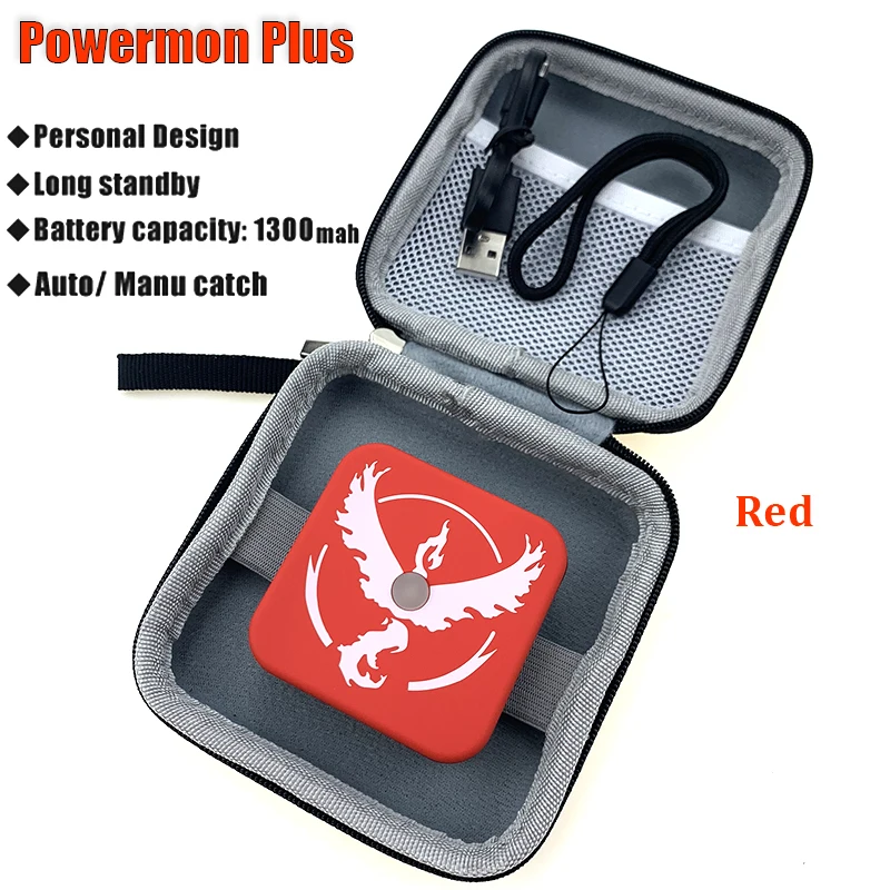 Powermon Red Горячая Новая версия Bluetooth браслет с автоматической ловлей для PokemonGO Plus с перезаряжаемой батареей внутри - Цвет: Powermon Red