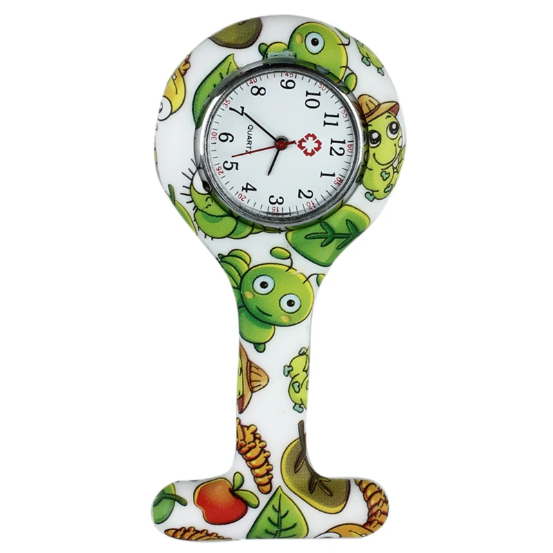 

Promotion! Silicone Quartz Watch Nurse Doctor Brooch Pin Pliers Pocket watch Green cartoon
