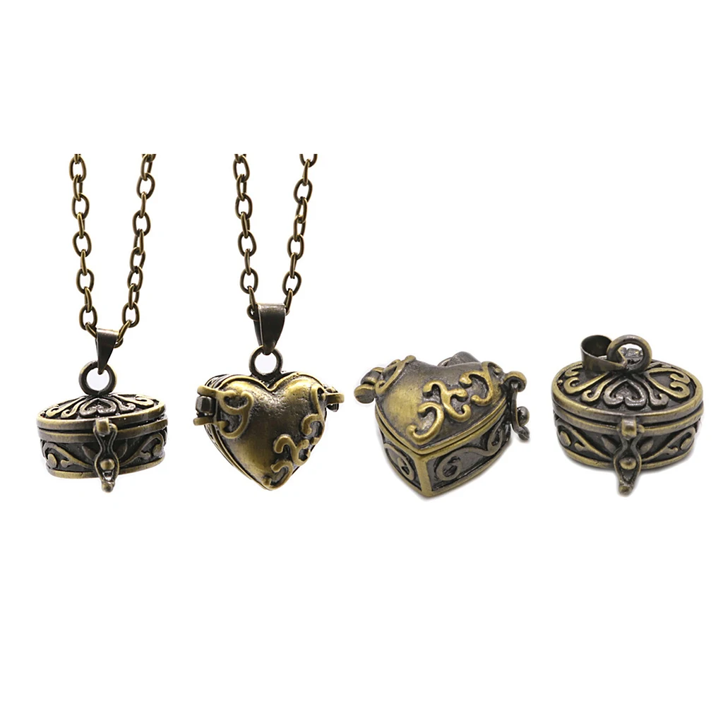 Solid Brass Cremation Jewelry Necklace Pendant for Ashes Pet Hair Urn Holder Box