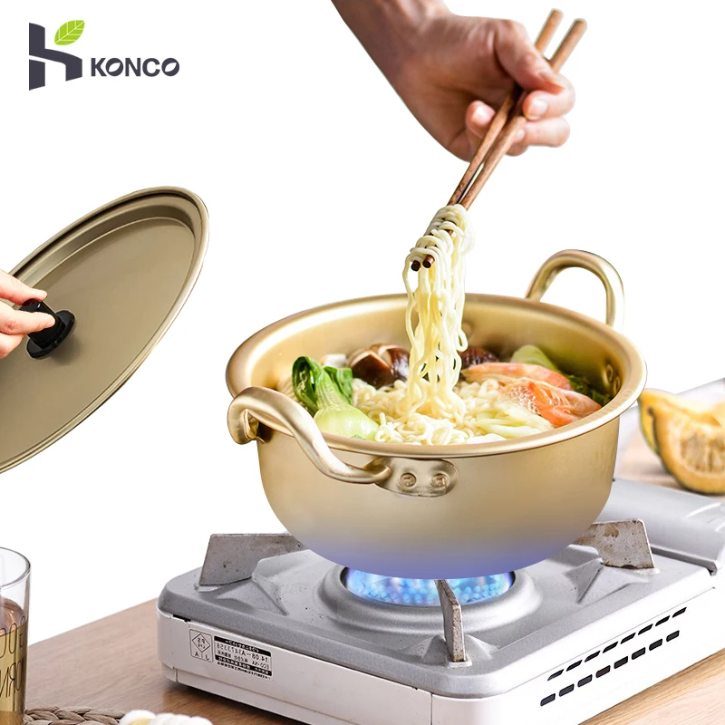 

Konco Korean Style Soup Stock Pots Instant Noodle Porridge Pot Kitchenware Cooking Hot Pot Cooker Kitchen Cookware Induction Pot