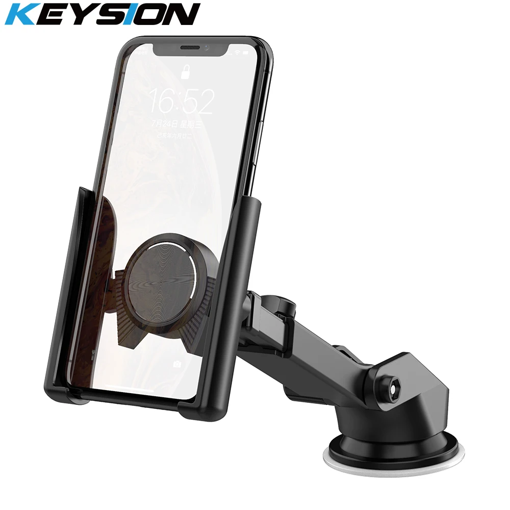 

KEYSION long section Gravity sensing Car Phone Holder For iPhone XS Max Windshield Mount Phone Stand for Samsung Xiaomi Huawei