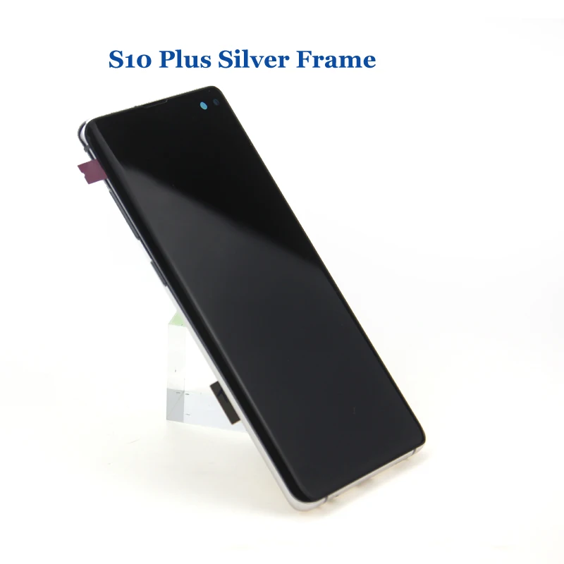 S10 Plus Silver Fram Супер AMOLED lcd для SAMSUNG S10 lcd G9730 дисплей SM-G973 сенсорный экран дигитайзер для SAMSUNG Galaxy S10 Plus lcd G975 lcd - Цвет: S10 Plus Silver Fram