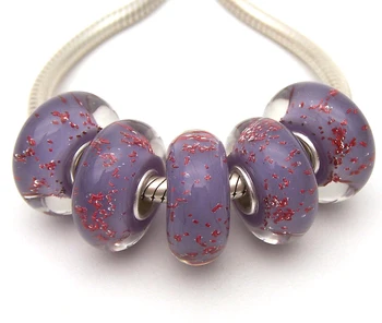 

JGWG1000 5X 100% Authenticity S925 Sterling Silver Beads Murano Glass beads Fit European Charms Bracelet diy jewelry Lampwork