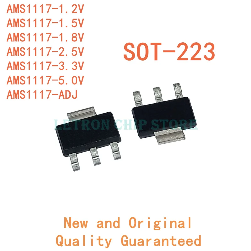 IC REG LIN AMS1117 1.2V 1.5V 1.8V 2.5V 3.3V 5V ADJ SOT223 SOT-223 1117 LM1117 Voltage Regulator voltage regulator ic 10PCS