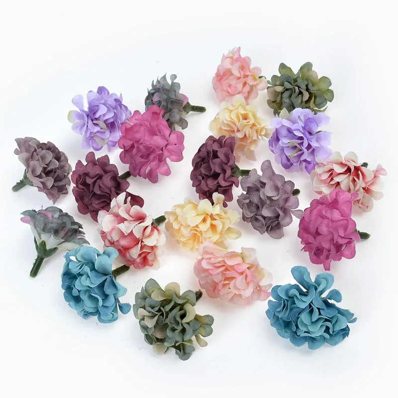 

10pcs Handmade Artificial Carnation Flower Heads For Bride Wedding Home Decoration DIY Party Wreath Gift Box Slik Fake Flowers