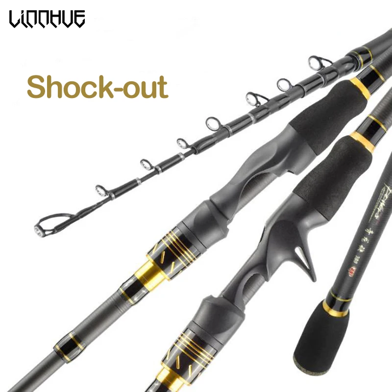 

LINNHUE 1.8m 2.1m Fishing Rod High Carbon Spinning Casting Rod Travel Fishing Light Lure 5-35g 8 GR 7 Section Fishing Tackle