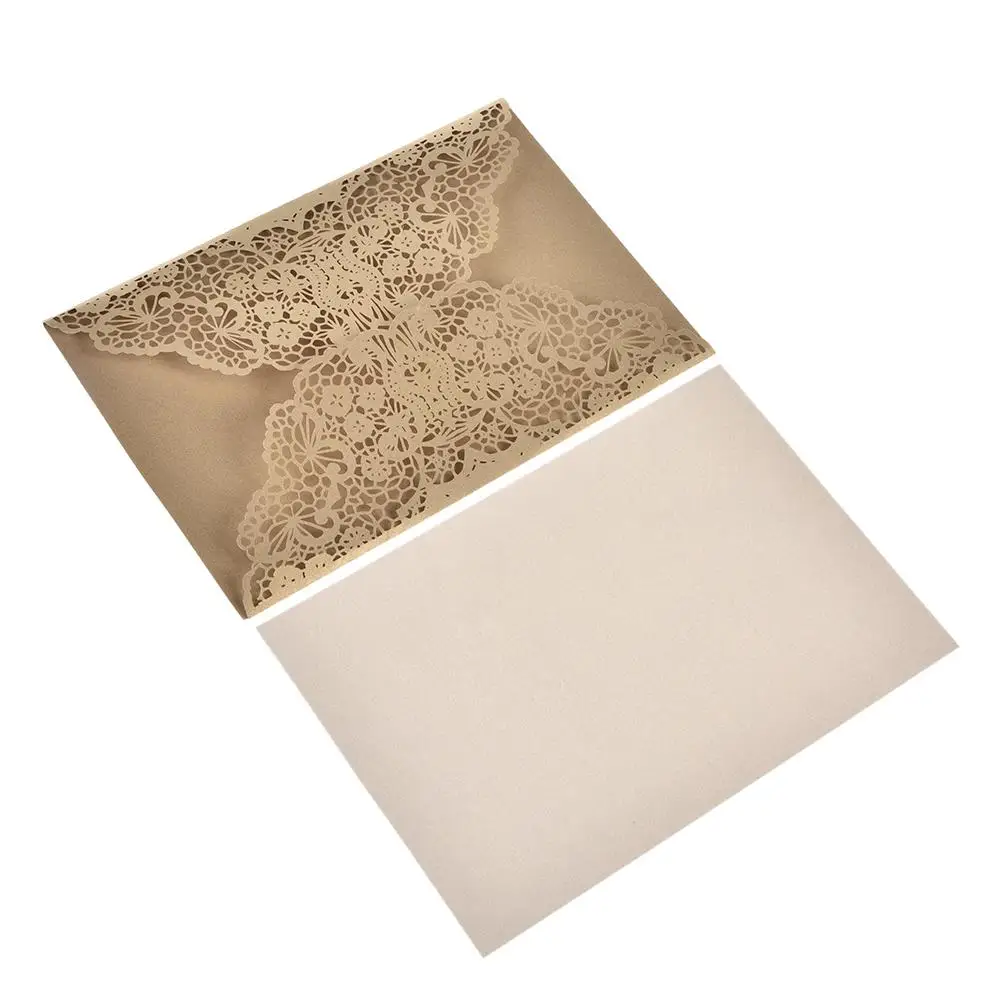  10pcs European Laser Cut Wedding Invitations Card Elegant Lace Business Greeting Cards Birthday Wed - 4.00003E+12