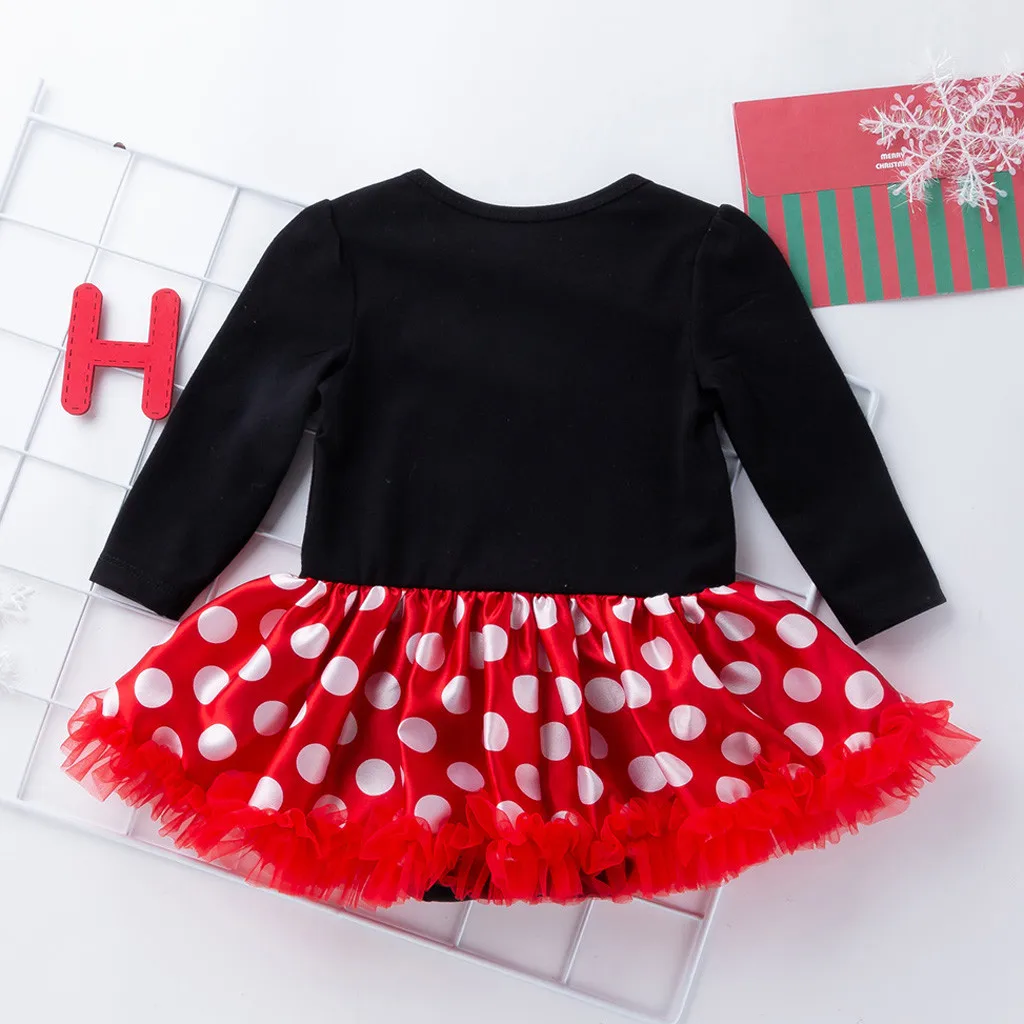 4PCS Newborn Girls Christmas Dress Letter printed Mini Tutu Dress Kids Party Princess Dresses Outfits Set Ropa Navidad#LR2