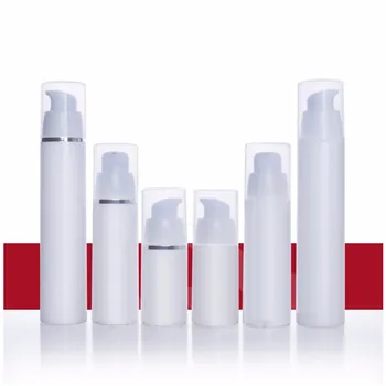 

10pcs Airless Pump Bottles Container Cosmetic Empty Plastic White Vacuum Emulsion Lotion Refillable Bottle Small 15ml 30ml 50ml