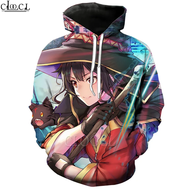Толстовки CLOOCL Anime Megumin Konosuba 3D принт мужские и женские модные кофта для бега