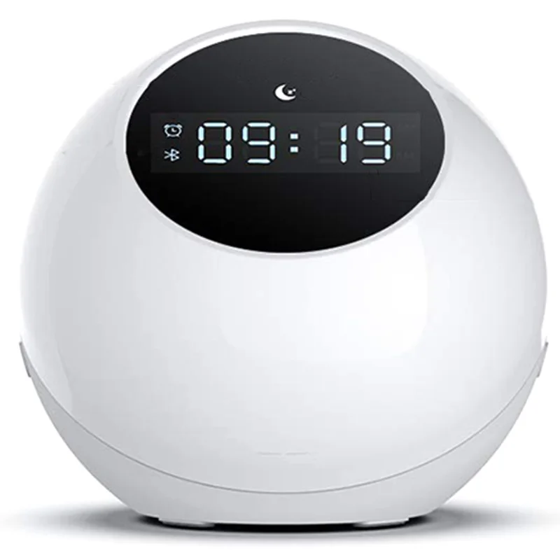 

Wake Up Light Alarm Clock, Bluetooth Speaker Table Lamp Kids Alarm Clock for Bedroom, Tap/ Knock to Change Color Lights, Night L