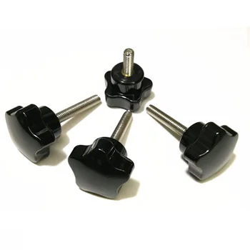 

5PCS M12*15/20/25/30/35/40/45/50/60MM SUS304 Rod Male Thread 5 Star Shape Head 48MM Diameter Star Knob Grips Clamping Screw Knob