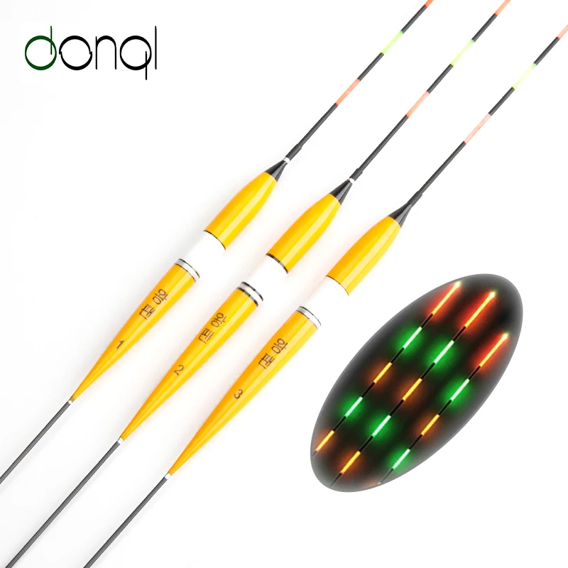 

DONQL 3pcs/set Fishing Float LED Electric Float Light Fishing Tackle Luminous Electronic Flotador Without Battery 1# 2# 3#