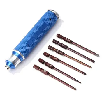 

Multi-purpose 6 in 1 Hexagon Ball Head Tool Excellent Durable Aluminium Alloy Process Steel Repair Screwdriver Bits Suit