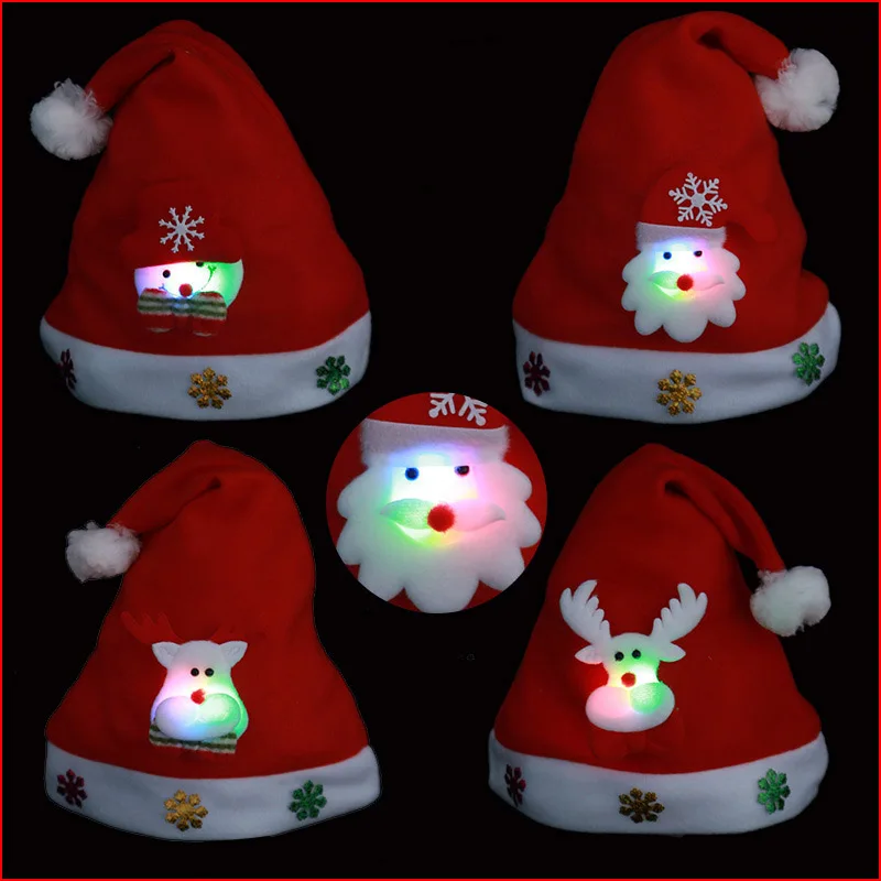Мягкая Рождественская шапка из плюша вечерние шапки Санта-Клауса для детей и взрослых красное украшение Новогоднее украшение подарок для детей праздничные принадлежности для вечеринок