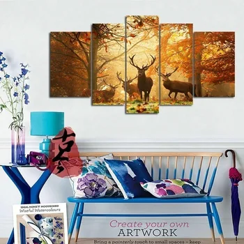

Canvas HD Printing Modern Home Painting Wall Cartoon Canvas wall art poster 5PCS Hall Background Decoration Living Room