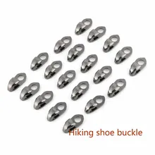 

20 Sets Boot Hooks Lace Fittings With Rivets Camp Hike Climbing Repair Carabiner Shoelace Buckles Non-slip Stopper Clamp Black