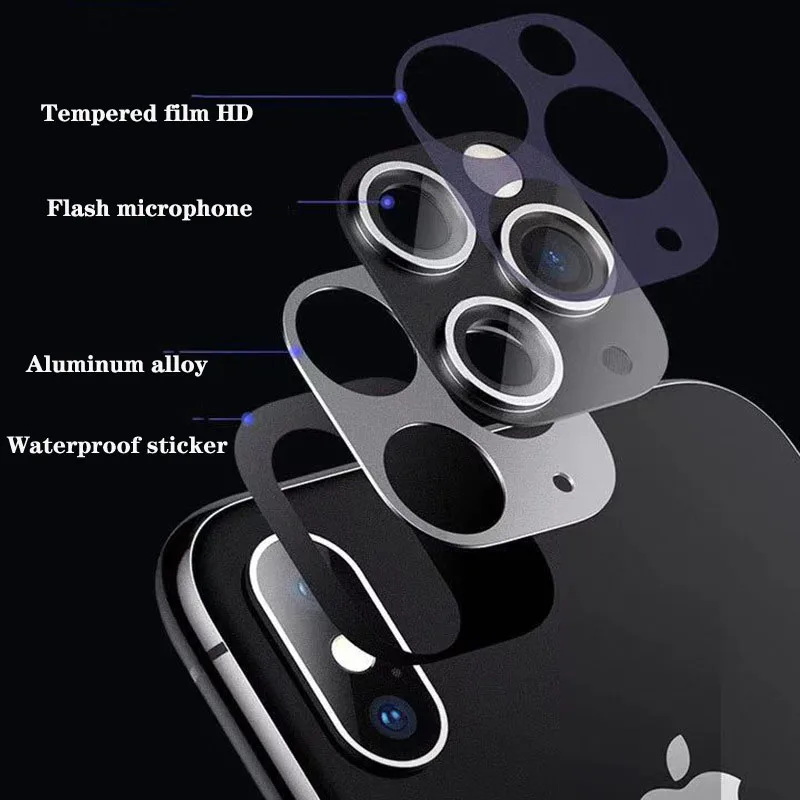 Для iPhone X XS XSmax секунды изменение 11 PRO MAX новейший металлический алюминиевый чехол для объектива камеры наклейка полный защитный чехол для камеры