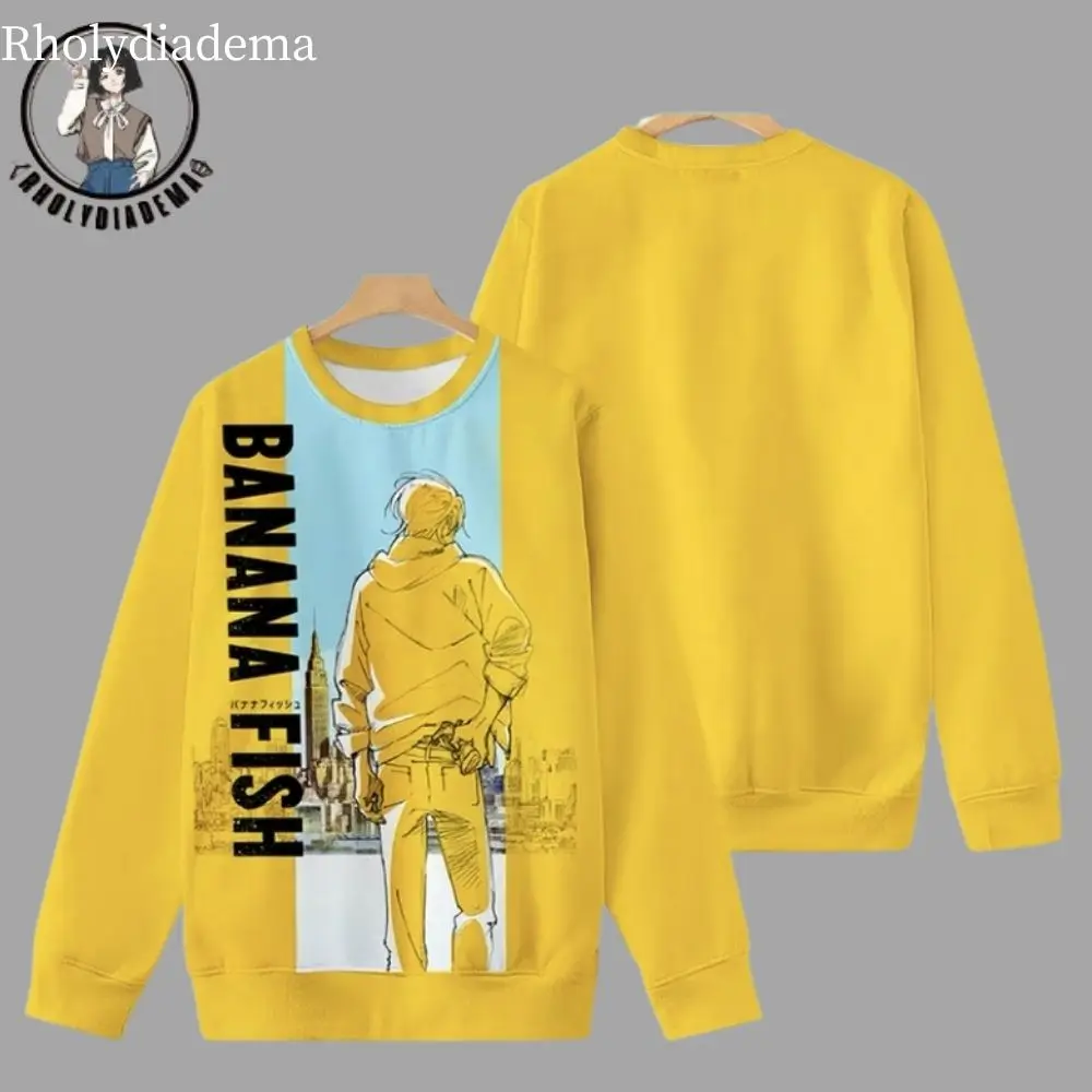 BANANA FISH 3D Printing Round Neck Sweatshirt Pullover Fashion Long Sleeve Popular Japanese Anime Street Apparel XL | Мужская одежда