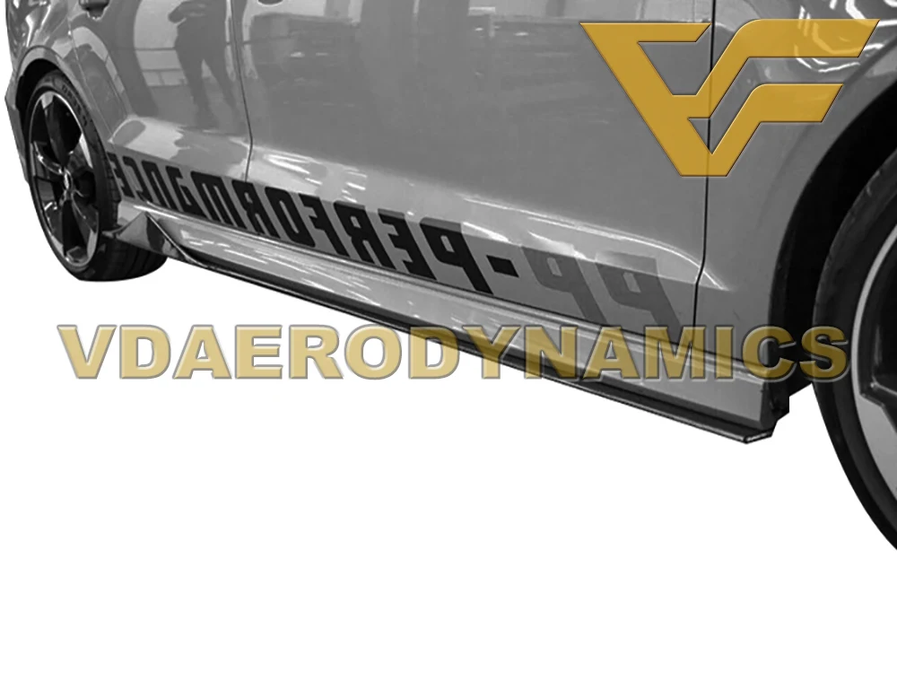 Подходит для 17-19 Audi A3 4Dr Sendan VAD-S карбоновая боковая юбка Бампер Комплект-2 стиля на выбор