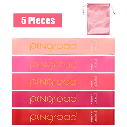 Pink Gum Set(5pcs) Набор резинок для кроссфита, экспандер для тренировок, силовые резинки для тренажерного зала, йоги, пилатеса, фитнеса, резинки, оборудование для тренировки - Цвет: Pink Gum Set(5pcs)