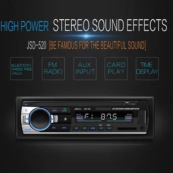 

New JSD-520 Car MP3 Player Radio U Disk SD Card BT Music Phone Replacement CD/DVD Advanced Audio Distribution Profile#LR1