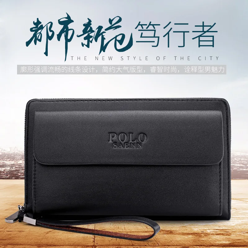 

Men's Cowhide Clutch Casual Leather Wallet Long Handbag Men Cowhide Men's Bag Clutch Bag
