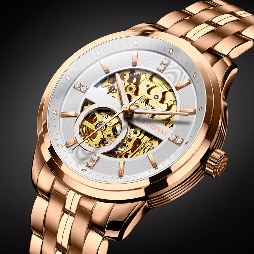  Luxury Brand Clock LOBINNI Watch Men Japan MIYOTA Auto Mechanical Movement Men's Watches Sapphire W