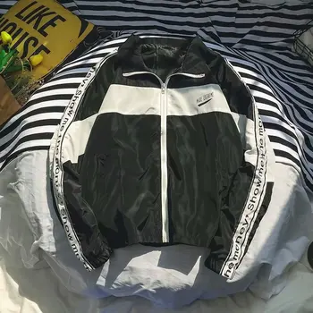 

Men Jackets and Thin Coat Couples Students Bump Color Baseball Uniform Mens Jacket Japanese Streetwear Windbreaker Free Mail