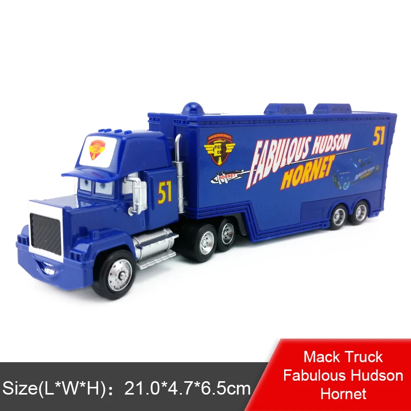 Disney Pixar Cars 2 3 Молния Маккуин Джексон шторм Рамирез мак грузовик 1:55 металлическая литая модель игрушечного автомобиля для детей подарок для мальчиков - Цвет: Mack Fabulous Hudson