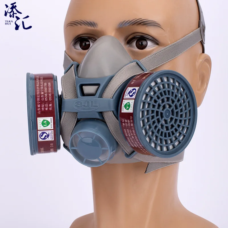 

Double Arrow Dragon Gas Mask Paint Spraying Chemical Gas Pesticide Decoration Formaldehyde Self-Priming Filter Gas Semi-Mask
